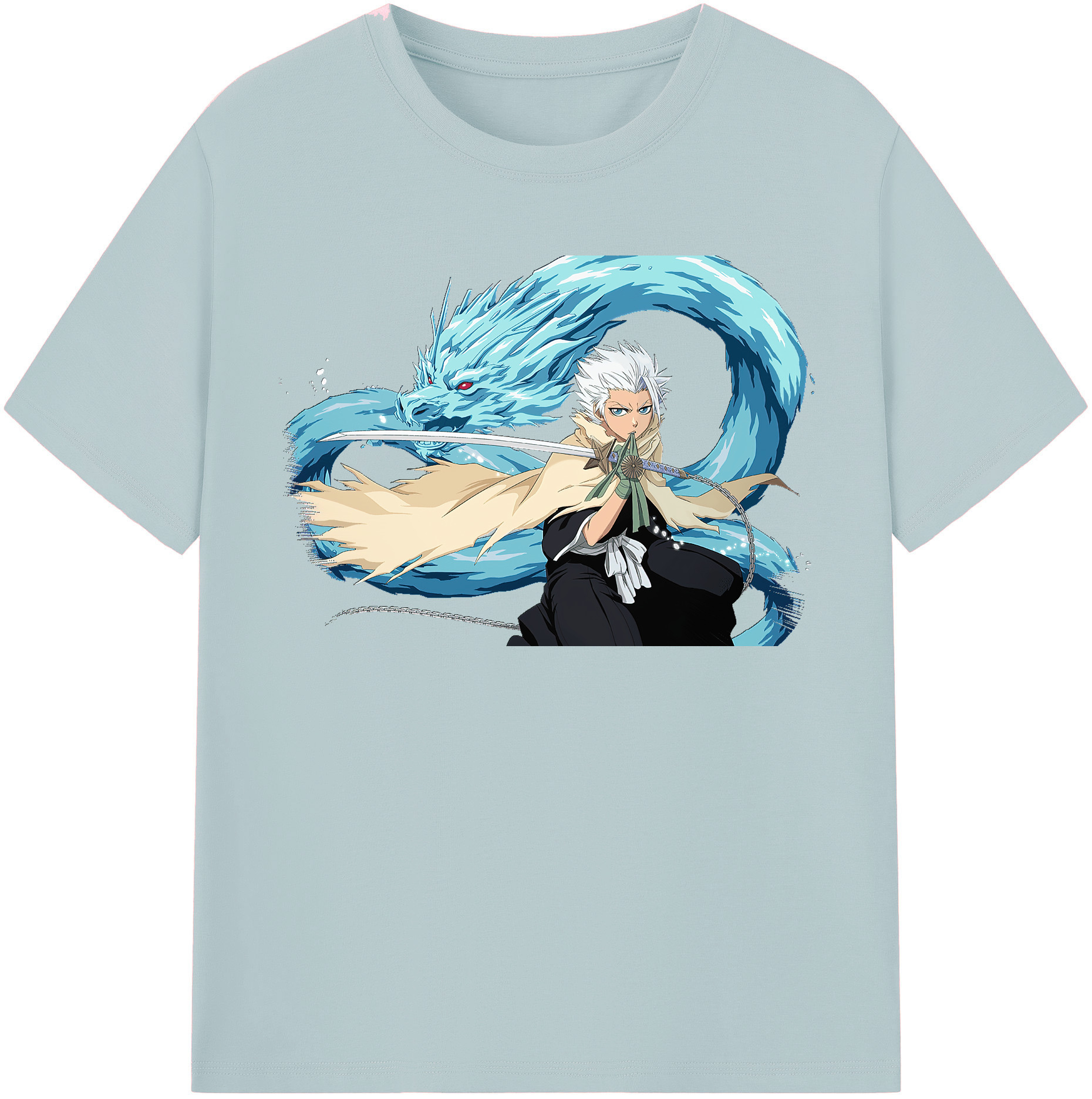 （画像用） ブリーチ 日番谷冬獅郎（ひつがや とうしろう） BLEACH Hitsugaya Toushirou 綿100％半袖Tシャツ（フロントプリント）
